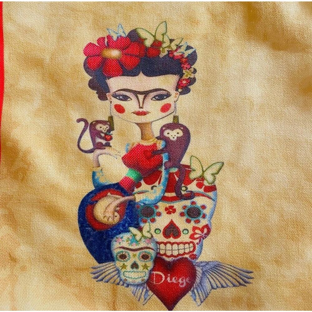 Frida Canvas Tote Bag Calavera NWT - Picture 3 of 5